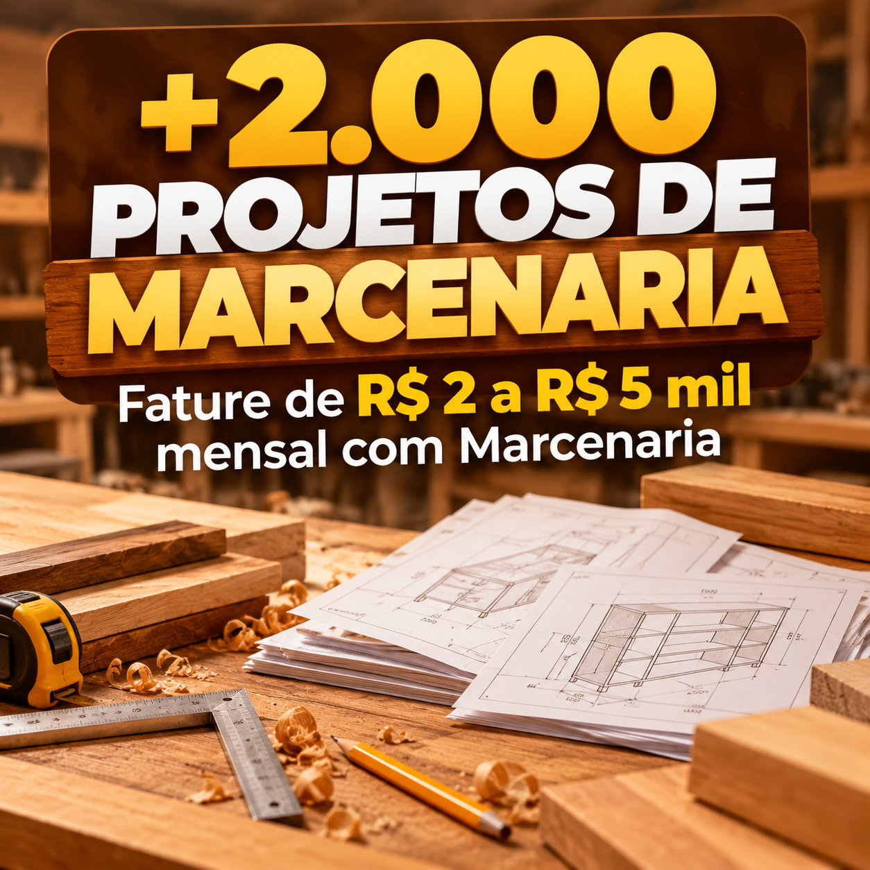 +2.000 Projetos de Marcenaria Prontos