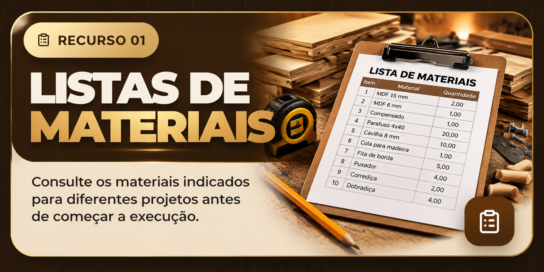 Listas de materiais
